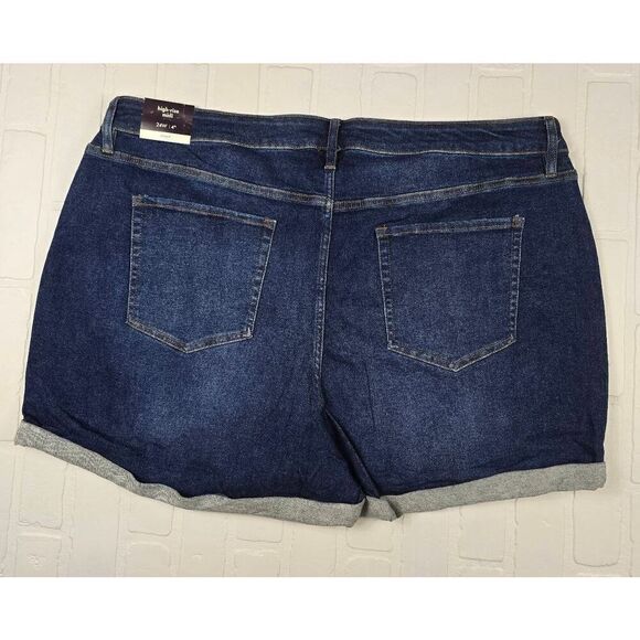 Ava & Viv High Rise Dark Wash Shorts  24W - Picture 2 of 3